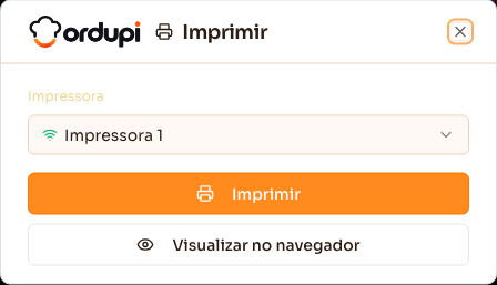 Janela Imprimir com a escolha da impressora e o botão Visualizar no navegador