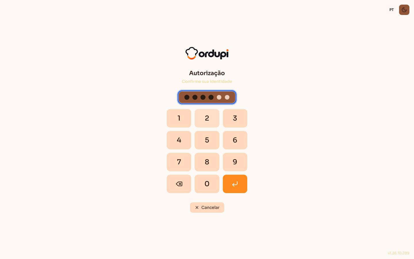 Registrar Ponto: o funcionário digita o próprio PIN
